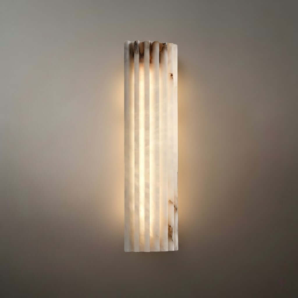 Modern Alabaster Wall Light – White Natural Stone